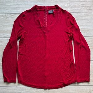 Chico's Deep Red Long Sleeve Top